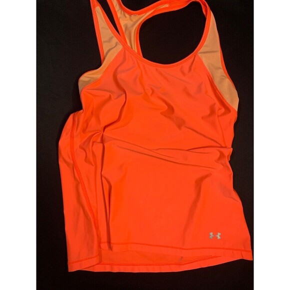 Under Armour Sleeveless Running tank top‎ womens Orange Small - Picture 1 of 3